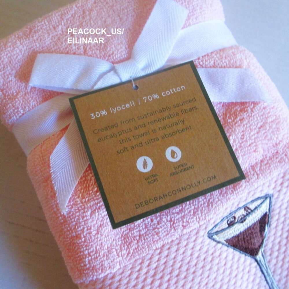 Deborah Connolly 2 Pink Hand Towels 16x28 Embroidered Plush Soft New with tag - Picture 7 of 7